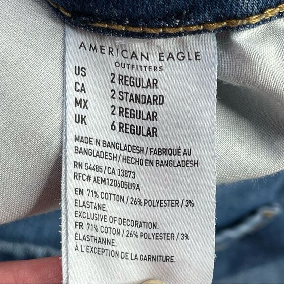 American Eagle Jeans Women’s 2 Blue Jegging Slim High Rise Medium Wash Denim - Picture 8 of 14